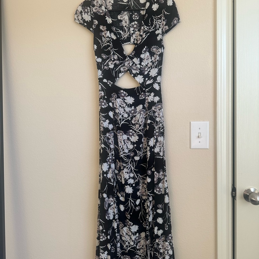 Love + Harmony Black and White maxi w/ double splits